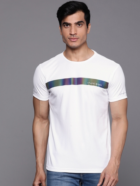 

Louis Philippe Sport Men White Slim Fit Hologram Effect Round Neck T-shirt