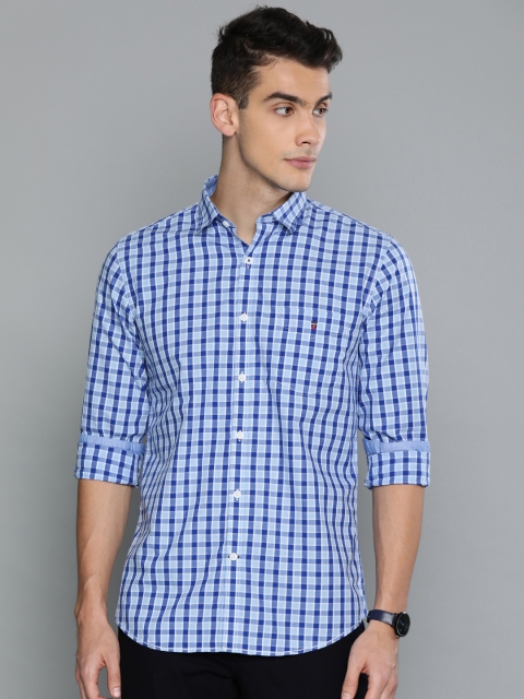 

Louis Philippe Sport Men Blue & White Super Slim Fit Checked Casual Shirt