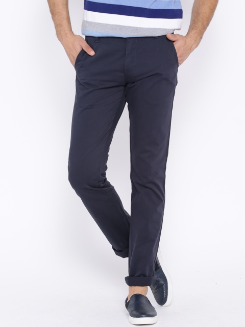 

Allen Solly Navy Smart Fit Chino Trousers, Navy blue