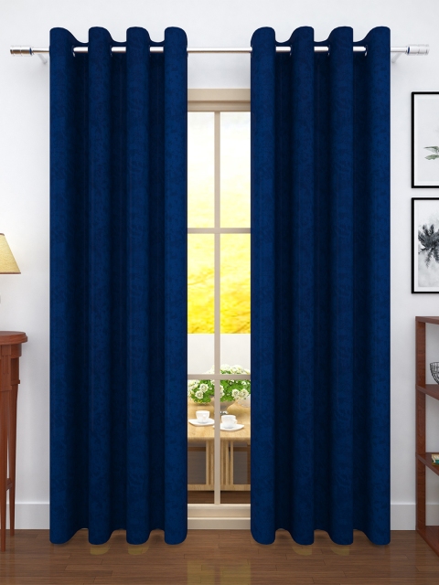 

Story@home Navy Blue Set of 2 Jacquard Textured Door Curtains