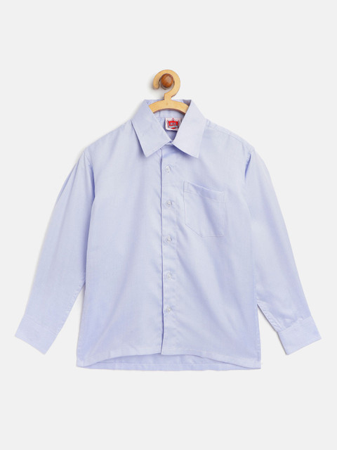 

612 league Boys Blue Solid Casual Shirt