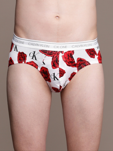 

Calvin Klein Underwear Men White & Red Printed Briefs NB2213CR5