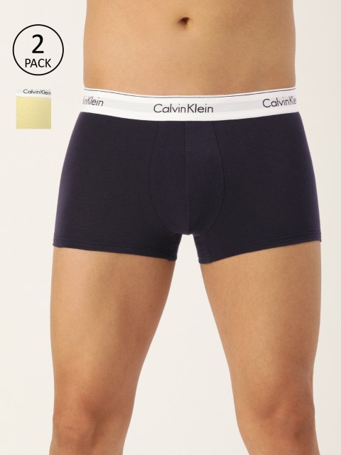

Calvin Klein Underwear Men Pack of 2 Solid Trunks NB1086NOR, Navy blue