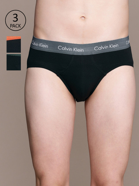 

Calvin Klein Underwear Men Black Pack Of 3 Solid Brief U2661ORA