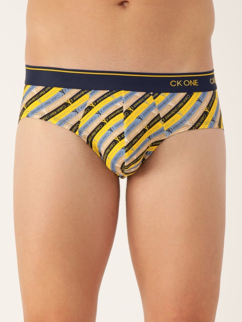 

Calvin Klein Underwear Men Yellow & Blue Striped Briefs NB2224DL2