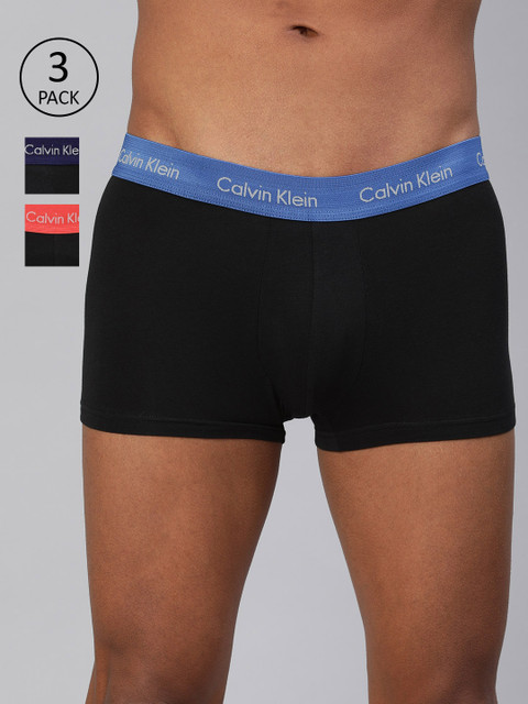 

Calvin Klein Underwear Men Pack of 3 Black Solid Trunks U2664BNW