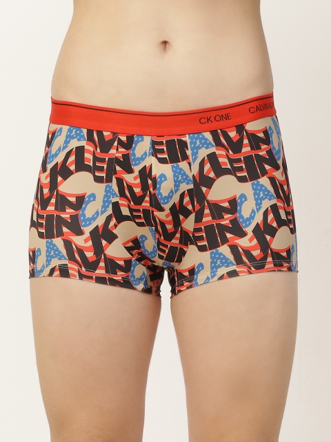 

Calvin Klein Underwear Men Beige & Red Printed Low Rise Trunks NB2225FW2