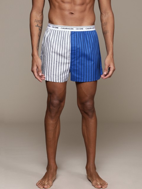 

Calvin Klein Underwear Men White & Blue Colourblocked Boxers NB3002MIS