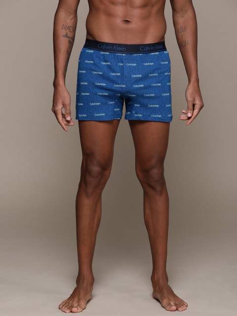 

Calvin Klein Underwear Men Blue Printed Knitted Boxers NB1525LG3
