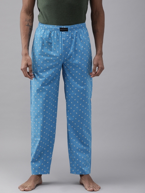 

French Connection Men Blue & White Printed Lounge Pants