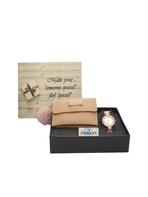 

Hobforestessentials Women Wallet & Watch Gift Set, Silver