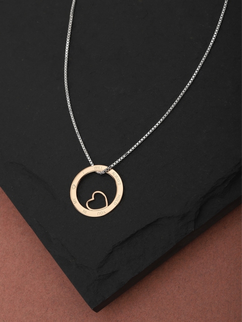 

Carlton London Silver-Toned & Rose Gold-Toned Rhodium-Plated Necklace