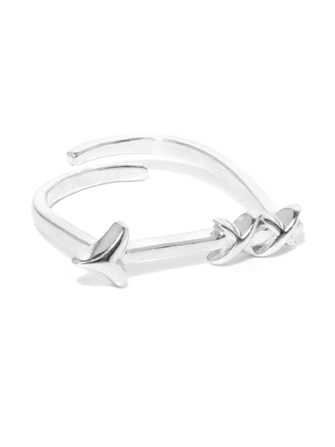 

Carlton London Women Silver-Toned Rhodium-Plated Adjustable Finger Ring