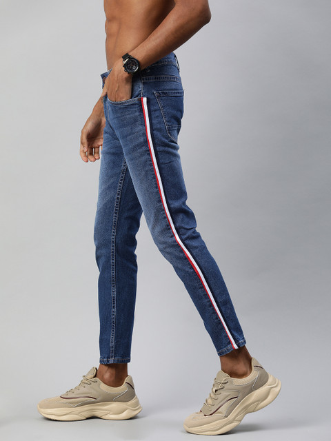 

HERE&NOW Men Blue Ankle Slim Fit Mid-Rise Clean Look Stretchable Jeans