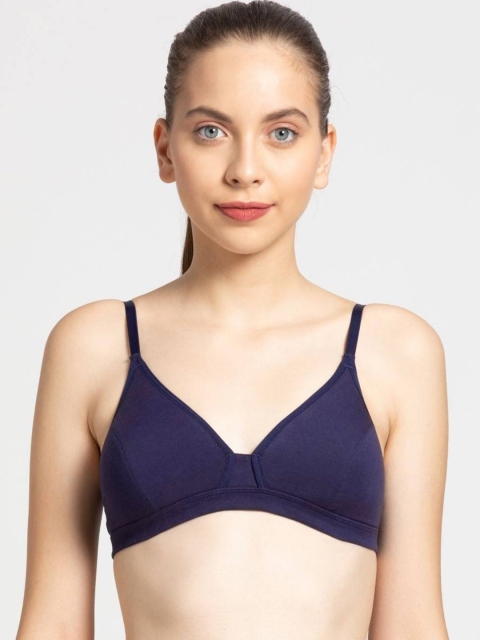 

Jockey Navy Blue Solid Non-Wired Lightly Padded Beginners Bra MJ06-0105