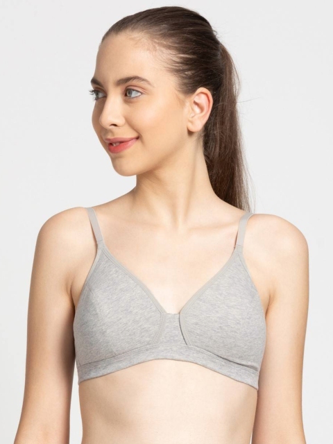 

Jockey Grey Melange Solid Non-Wired Lightly Padded Beginners Bra MJ06-0105