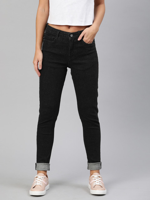 

Harvard Women Black Skinny Fit Mid-Rise Clean Look Stretchable Jeans