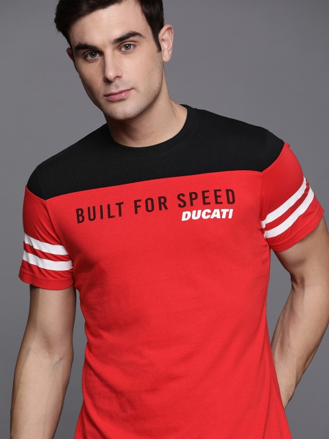 

Ducati Men Red & Black Printed Round Neck T-shirt