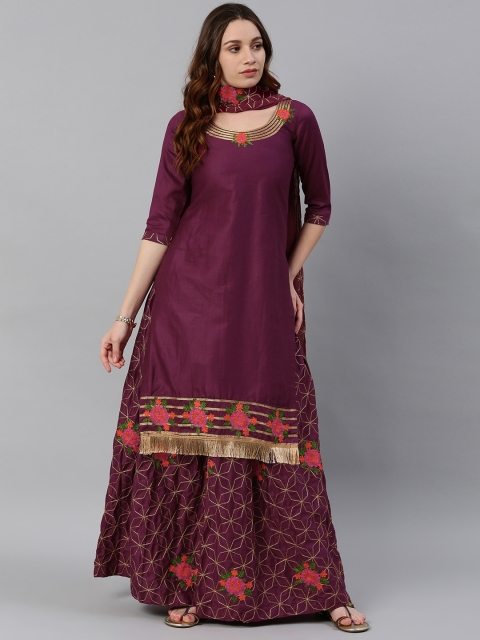 

Satrani Purple Pure Cotton Unstitched Dress Material