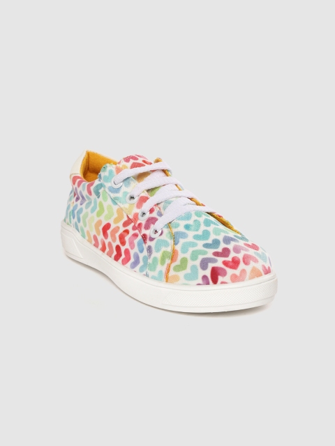 

YK Girls Multicoloured Heart Print Sneakers, Multi