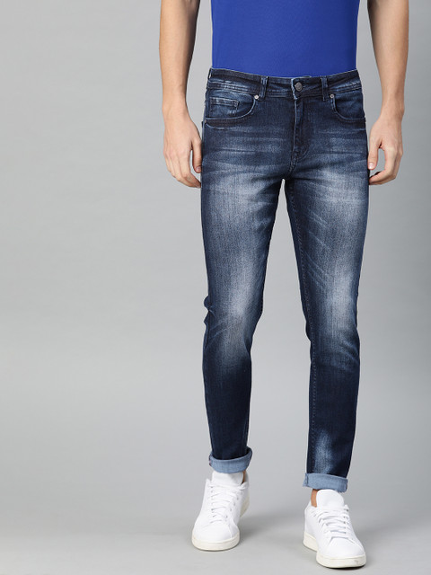 

American Crew Men Blue Slim Fit Mid-Rise Clean Look Stretchable Jeans