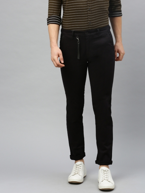 

SPYKAR Men Black Slim Fit Solid Regular Trousers