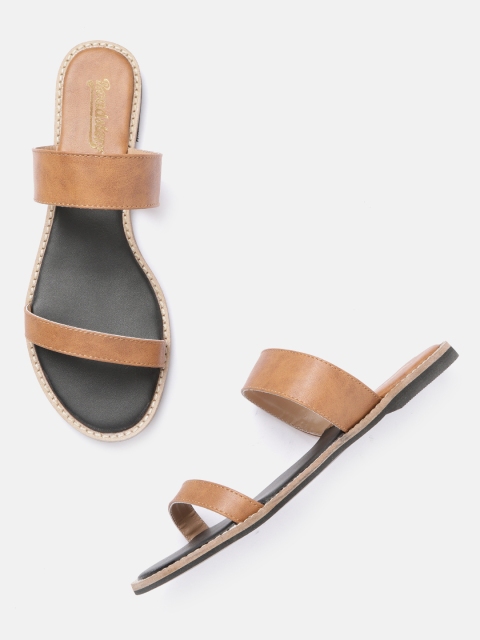 

Roadster Women Tan Brown Solid Open Toe Flats