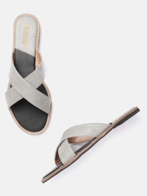 

Roadster Women Grey Solid Open Toe Flats