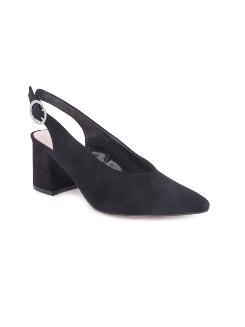 

London Rag Women Black Solid Suede Pumps