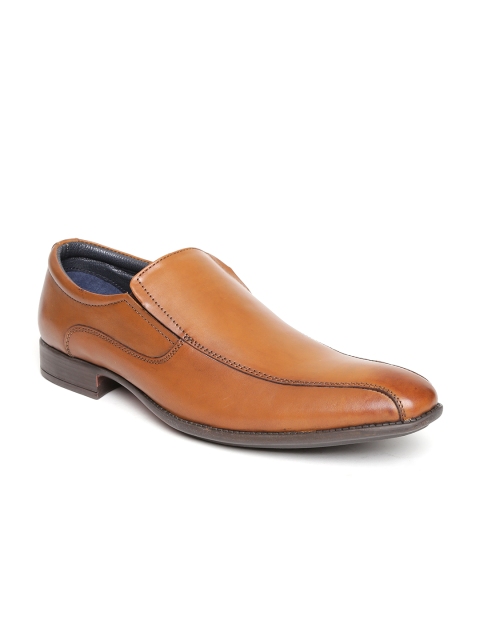 

Estd. 1977 Men Tan Brown Leather Semiformal Shoes