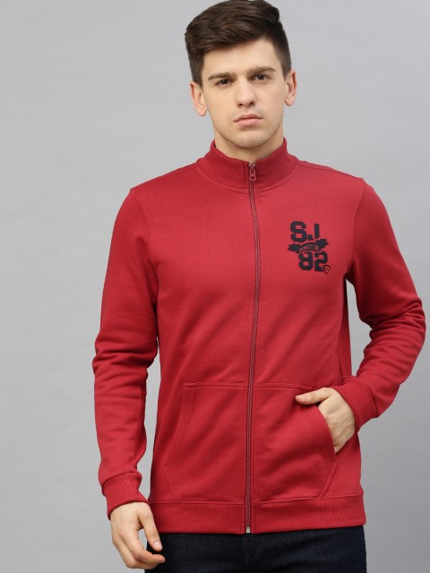 

SPYKAR Men Red Solid Sweatshirt
