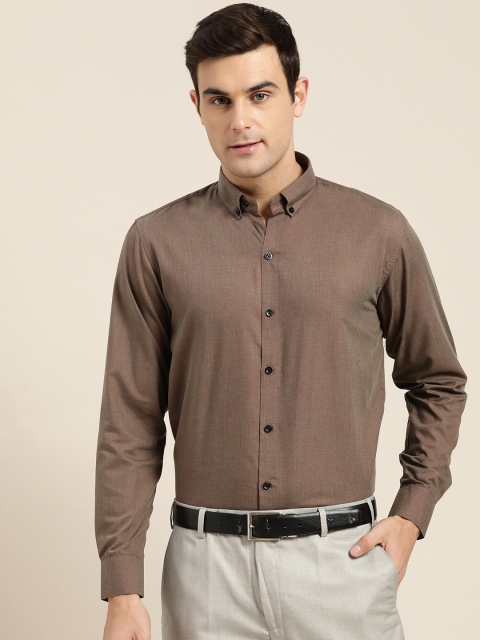 

SOJANYA Men Brown Classic Regular Fit Solid Formal Shirt