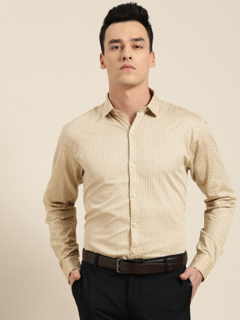 

SOJANYA Men Beige & Blue Regular Fit Printed Formal Shirt