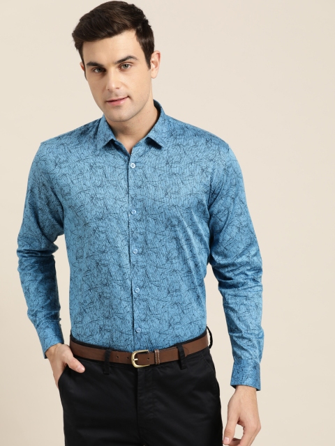 

SOJANYA Men Blue & Black Regular Fit Printed Formal Shirt