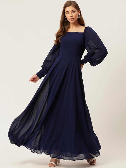 

20Dresses Women Navy Blue Solid Maxi Dress