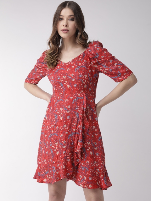 

20Dresses Women Red & Blue Printed A-Line Dress