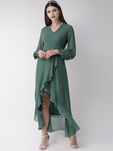 

20Dresses Women Green Solid Ruffled Maxi Dress