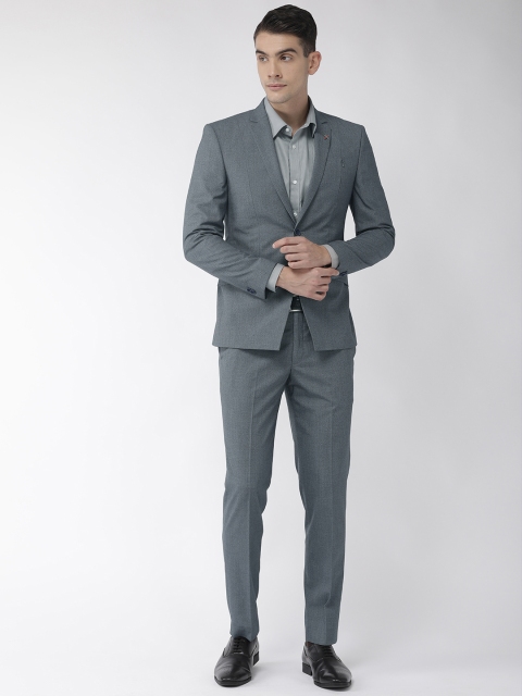

Park Avenue Men Grey Solid Neo Fit Single-Breasted Formal Suit