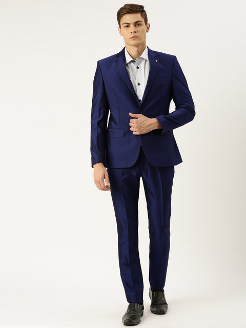 

Parx Men Blue Solid Urban Fit Single-Breasted Formal Suit