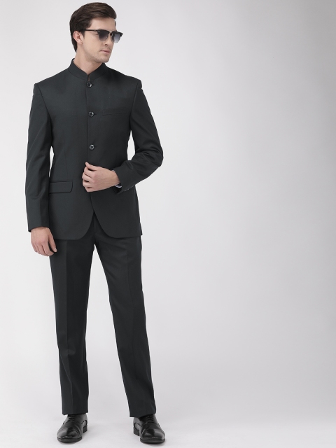 

Park Avenue Men Black Solid Slim Fit Bandhgala Suit