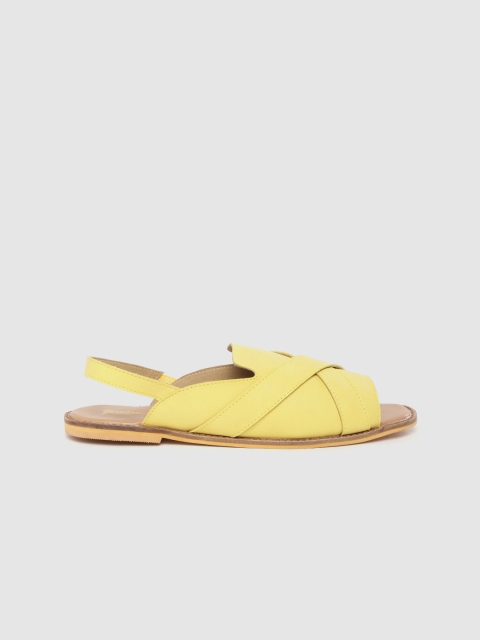 

Roadster Women Lemon Yellow Solid Open Toe Flats
