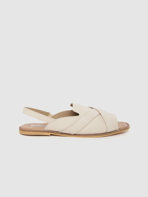 

Roadster Women Light Beige Solid Open Toe Flats
