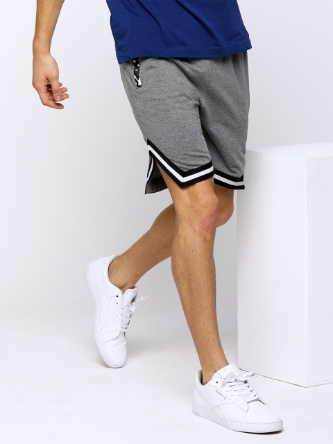 

Maniac Men Grey Striped Slim Fit Regular Shorts