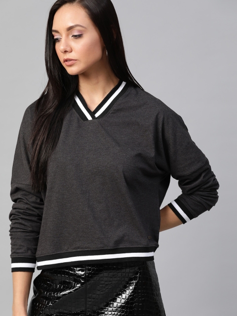

Roadster Women Charcoal Grey Solid Top