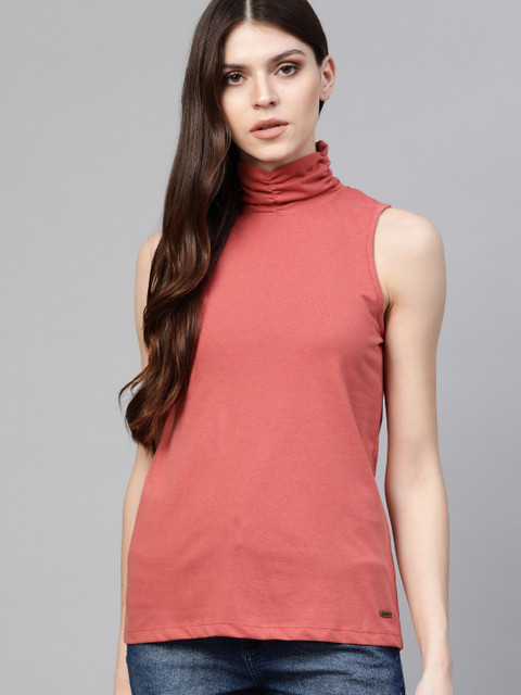 

Roadster Women Pink Solid Top, Rust