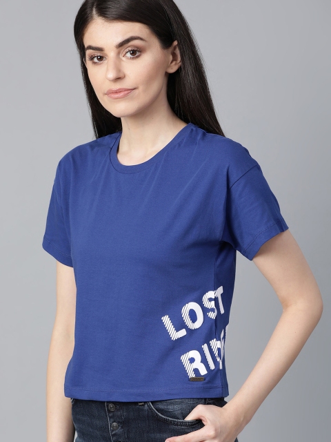 

Roadster Women Blue Solid Round Neck T-shirt