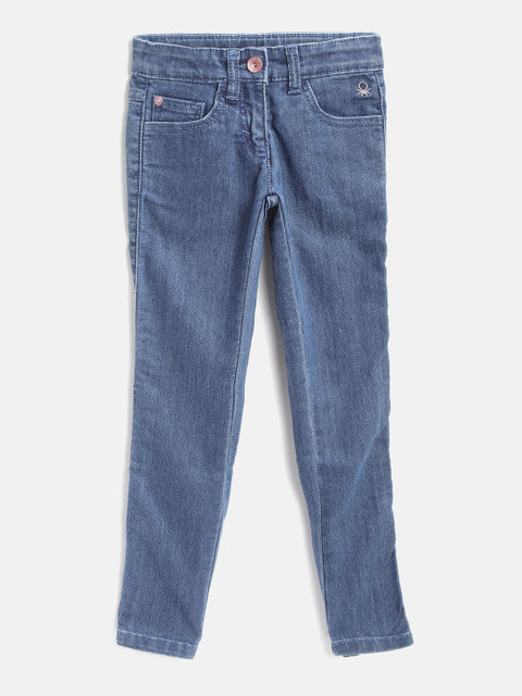 

United Colors of Benetton Girls Blue Skinny Fit Stretchable Jeans