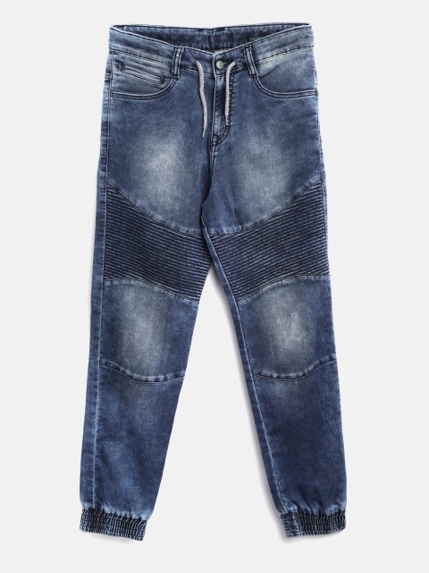 

United Colors of Benetton Boys Blue Jogger Fit Mid-Rise Clean Look Stretchable Jeans