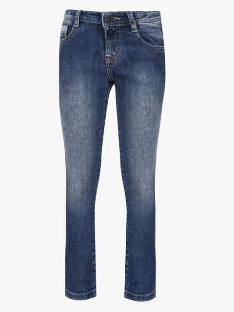 

United Colors of Benetton Boys Blue Regular Fit Mid-Rise Clean Look Stretchable Jeans