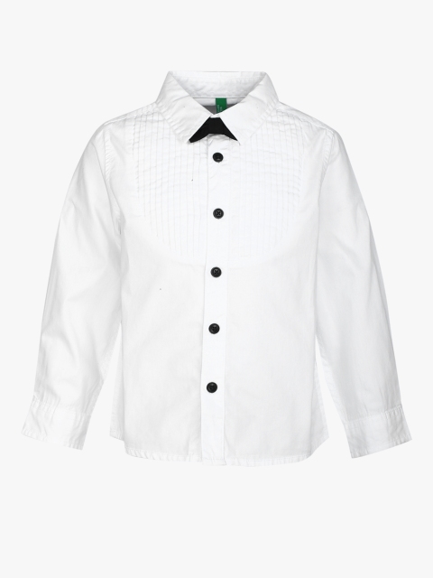 

United Colors of Benetton Boys White Regular Fit Solid Casual Shirt